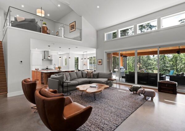 Family room with lots of seating and natural light