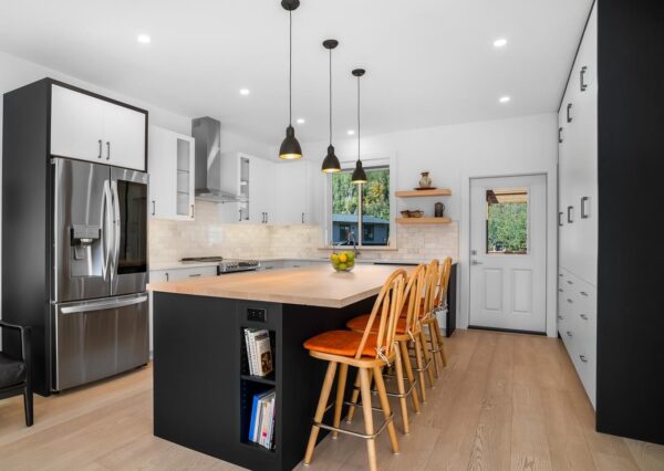 Kitchen with pantry wall