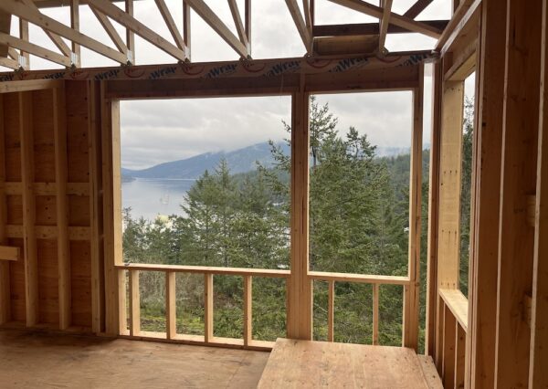 Ocean views from framed windows