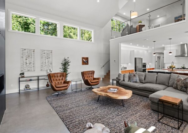 Tall ceilings and natural light in custom Duncan home