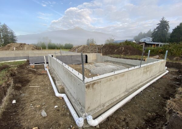 Footings and drainage on build site