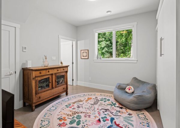 Guest bedroom with murphy bed and bathroom