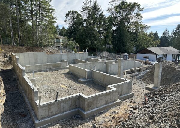 Foundation build for large home in Shawnigan