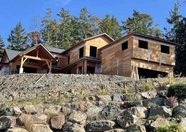 Framed home on hill in Shawnigan Lake