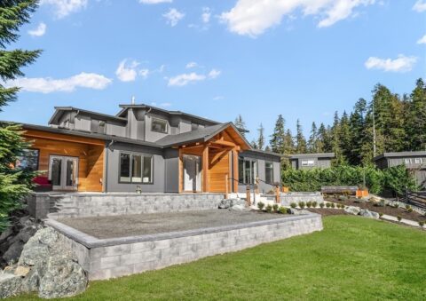 Retaining walls at custom home