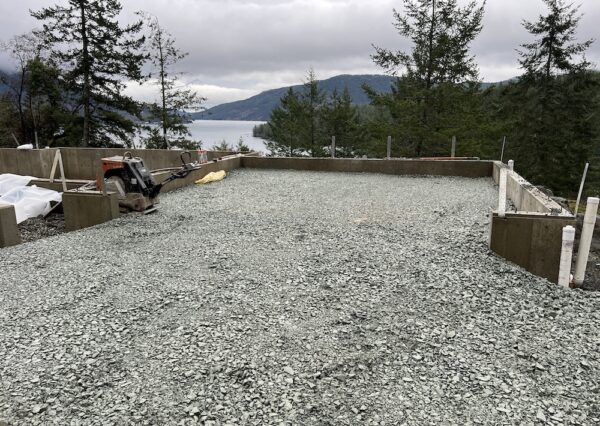 Custom home build site on Vancouver Island